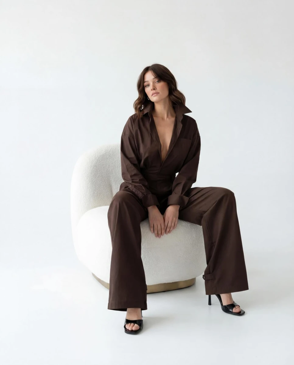 Kahverengi Oversize Tulum