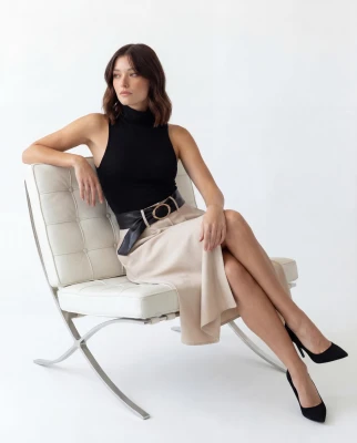 Baskılı Bluz ve Etek Kombin